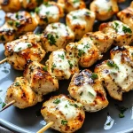 Grilled Ranch Garlic Parmesan Chicken Skewers