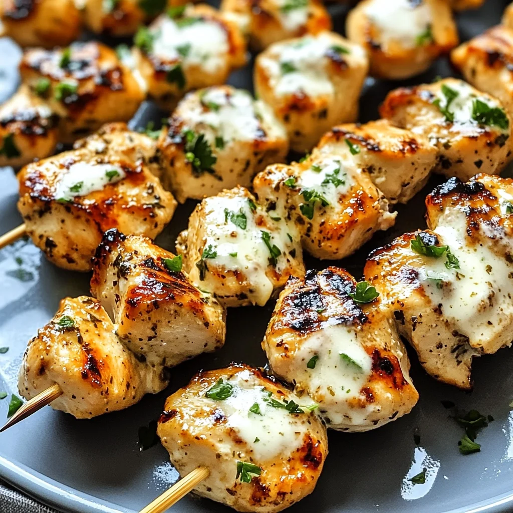 Grilled Ranch Garlic Parmesan Chicken Skewers