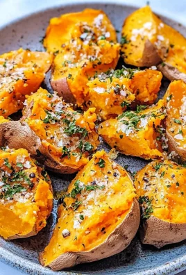 Baked Smashed Sweet Potatoes