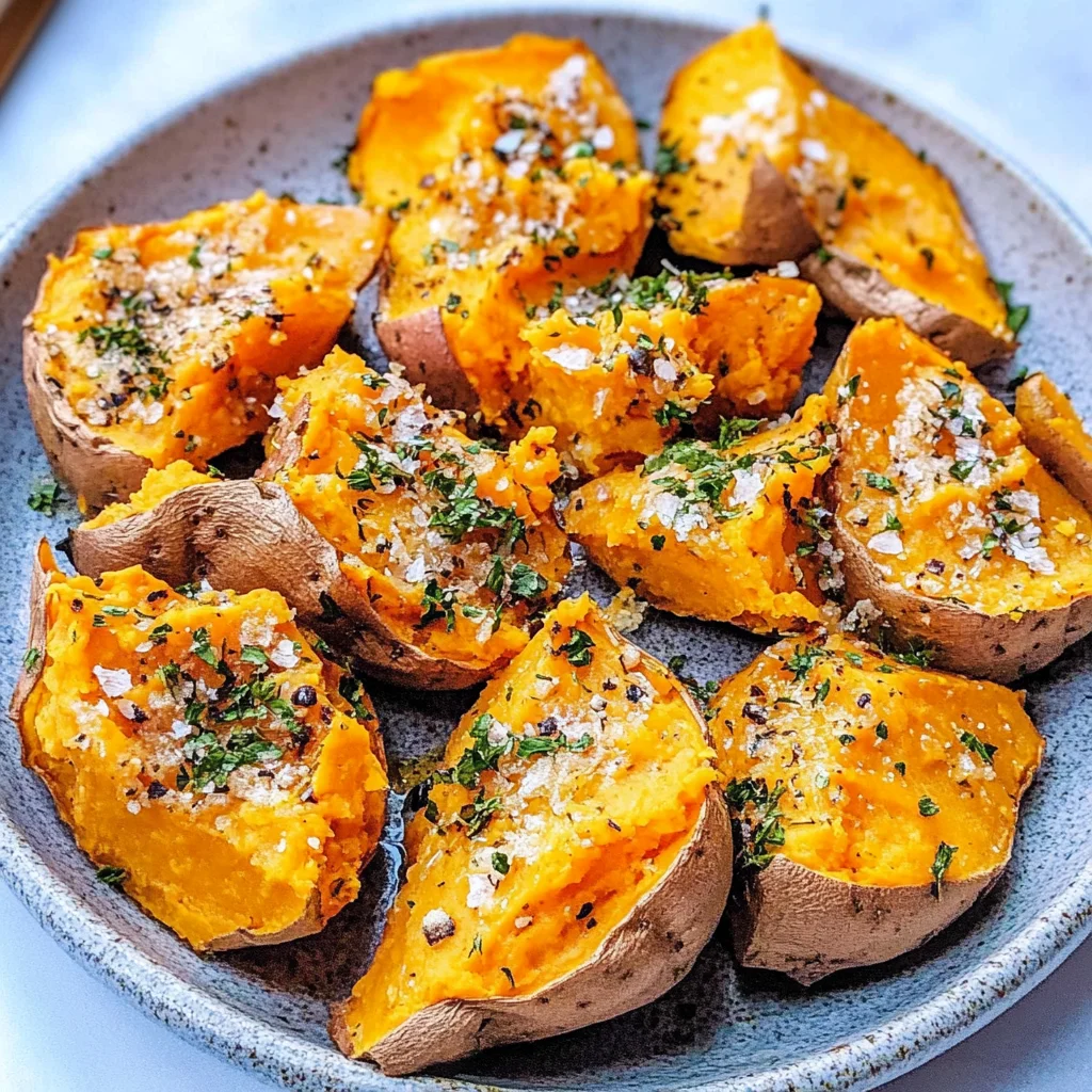 Baked Smashed Sweet Potatoes