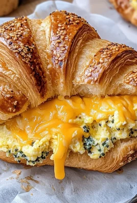 Cheesy Everything Breakfast Croissant Sandwich