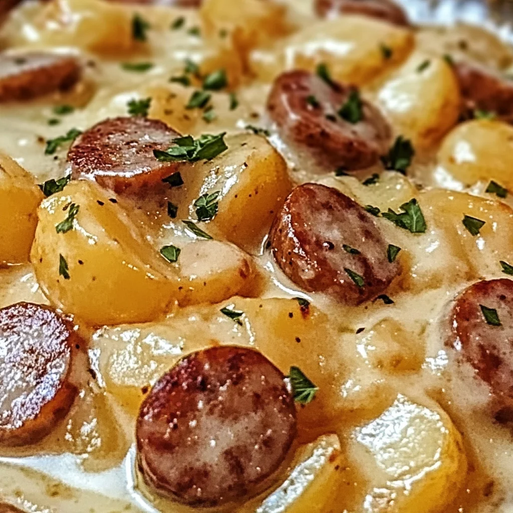 Cheesy Ranch Potatoes and Smoked Sausage