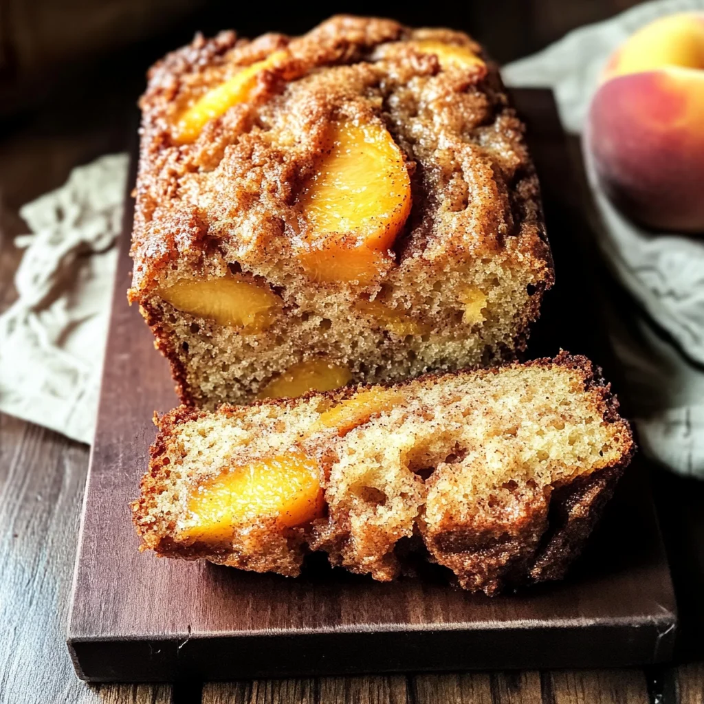 Cinnamon Peach Muffin Bread