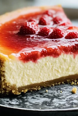 Classic New York Cheesecake Recipe with Fresh Strawberry Sauce
