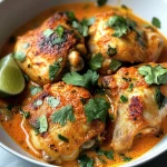 Coconut Milk-Braised Chicken with Harissa and Lime