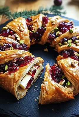 Cranberry and Brie Puff Pastry Wreath