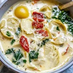Creamy Lemony Tuscan Artichoke Soup