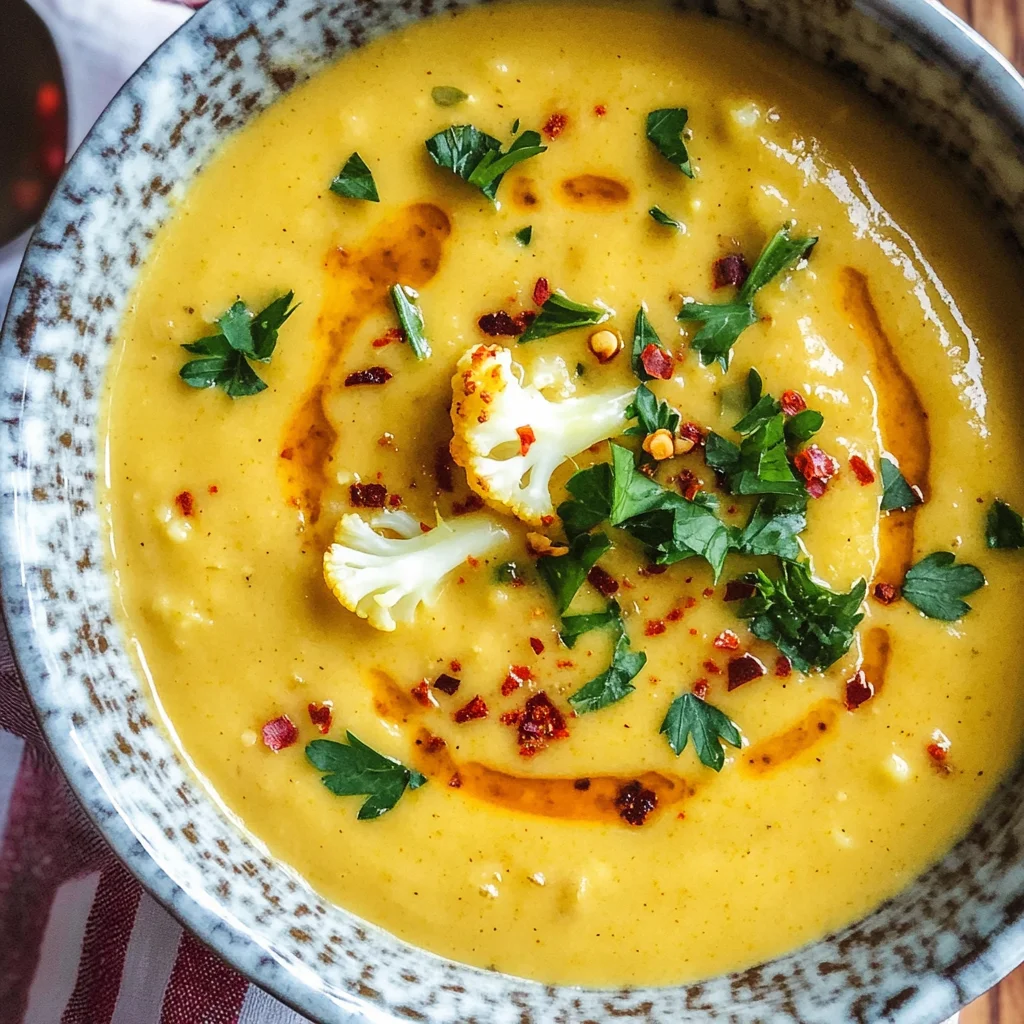Creamy Turmeric Roasted Cauliflower Soup