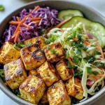 Crispy Tofu Bowl with Summer Slaw
