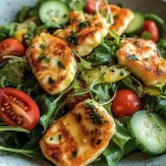 Crispy Torn Halloumi Salad