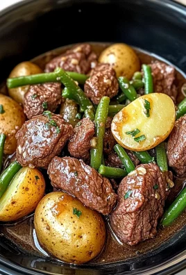 Crockpot Garlic Butter Beef Bites with Potatoes