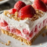 Delicious Strawberry Custard Delight Cake with Graham Cracker Crust