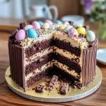 Easter KitKat Cake with Cadbury Cream Egg Filling