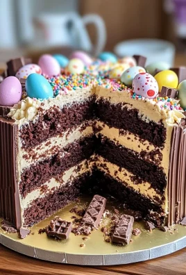 Easter KitKat Cake with Cadbury Cream Egg Filling