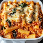 Easy Best Baked Ziti Recipe with Spinach and Smoked Mozzarella