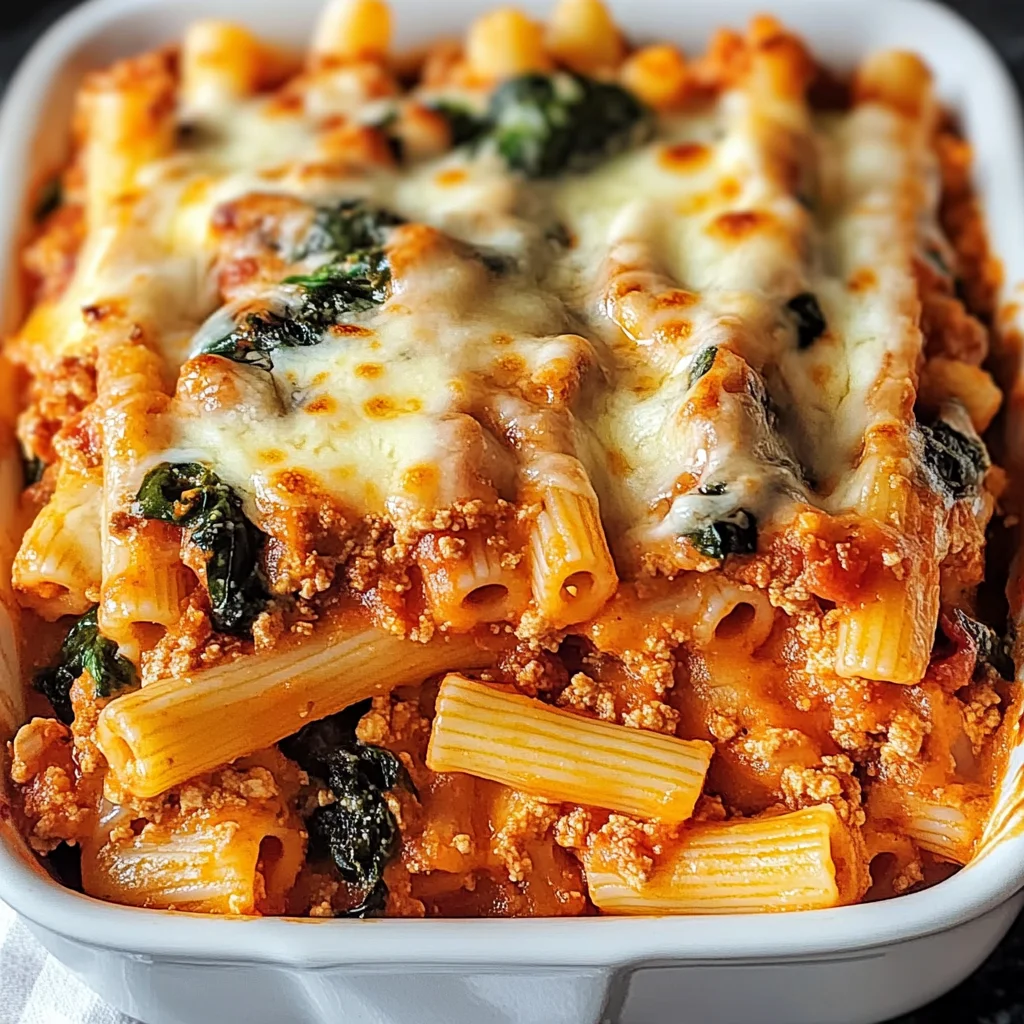Easy Best Baked Ziti Recipe with Spinach and Smoked Mozzarella