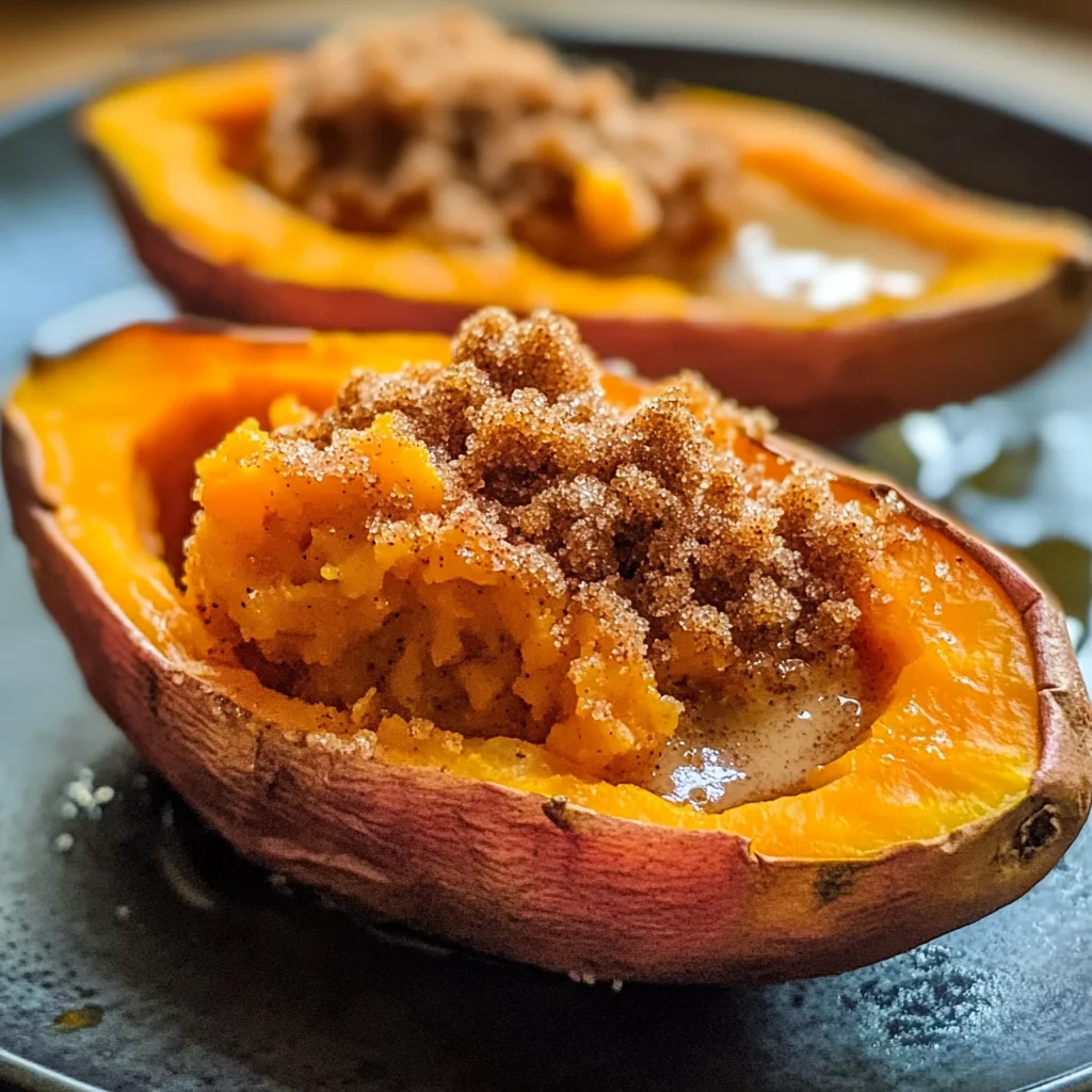 Fluffy Cinnamon Butter Baked Sweet Potato