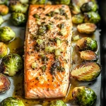 Garlic Roasted Salmon & Brussels Sprouts