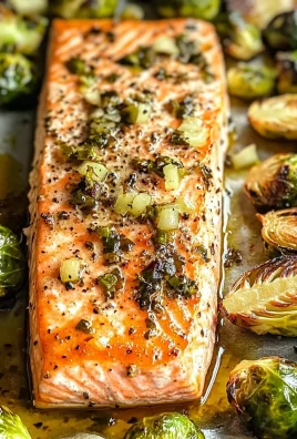 Garlic Roasted Salmon & Brussels Sprouts