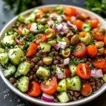 Healthy Mediterranean Lentil Salad