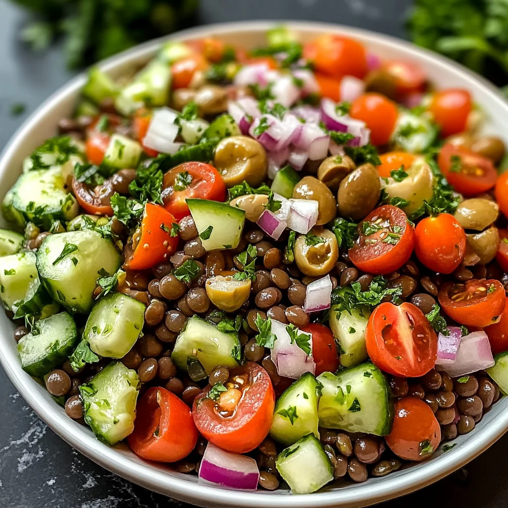 Healthy Mediterranean Lentil Salad
