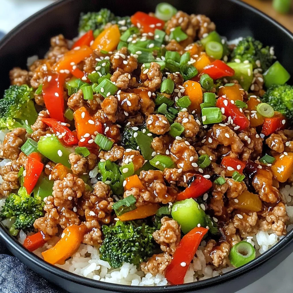 Healthy Teriyaki Turkey Rice Bowl