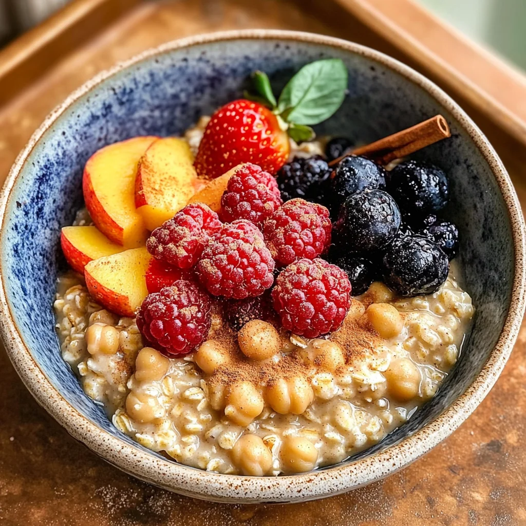 High Protein Chickpea Oatmeal (5 Minutes)