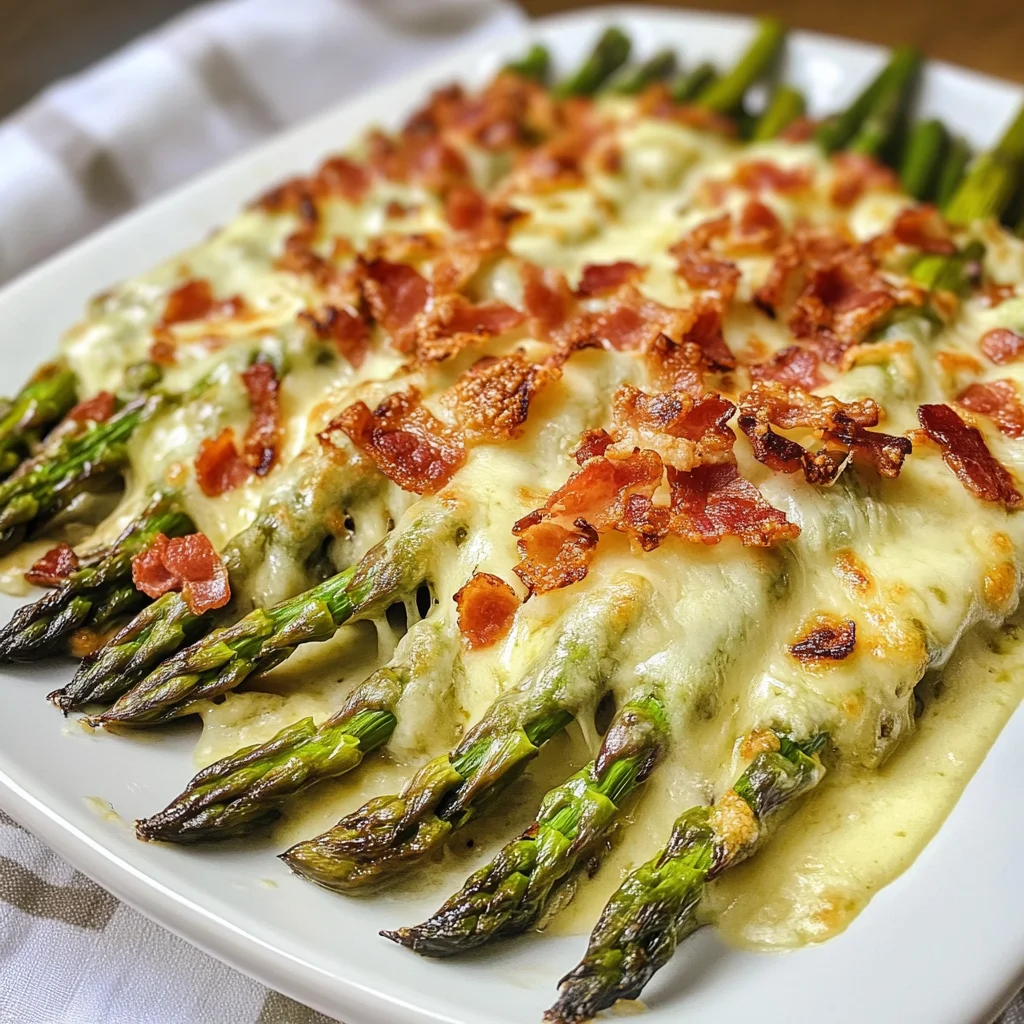Keto Baked Au Gratin Asparagus