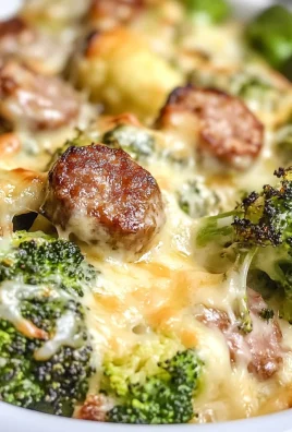 Keto Broccoli and Cauliflower Au Gratin with Sausage