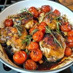 Keto Skillet Balsamic Tomato and Herb Chicken Thighs