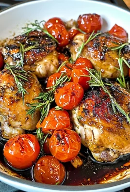 Keto Skillet Balsamic Tomato and Herb Chicken Thighs