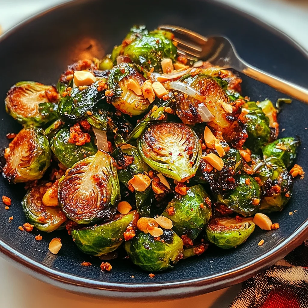 Korean Gochujang Stir-Fried Brussels Sprouts