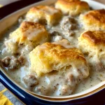 Lazy Biscuits & Gravy Breakfast Casserole