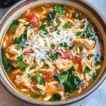 Lemon and Parmesan Chicken Orzo Soup