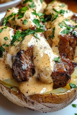 Loaded Baked Potato with Steak Bites