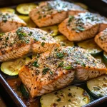 One Pan Lemon Herb Salmon and Zucchini