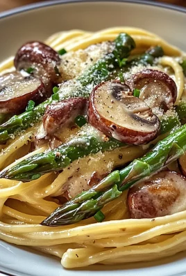 Roasted Asparagus and Mushroom Carbonara