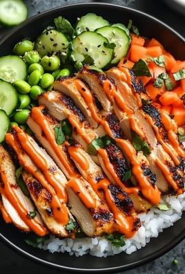 Savory Chicken Bowl with Sriracha Mayo Drizzle