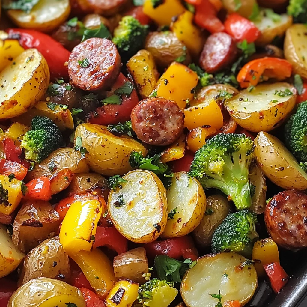 Sheet Pan Potatoes Sausage and Veggies