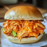 Slow Cooker Buffalo Chicken Sandwiches