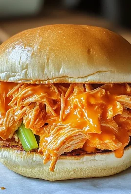Slow Cooker Buffalo Chicken Sandwiches