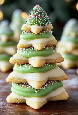 Sugar Cookie Tree Stacks with Cream Cheese Frosting