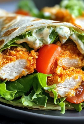 Cornflake-Crusted Buffalo Chicken Caesar Salad Wrap