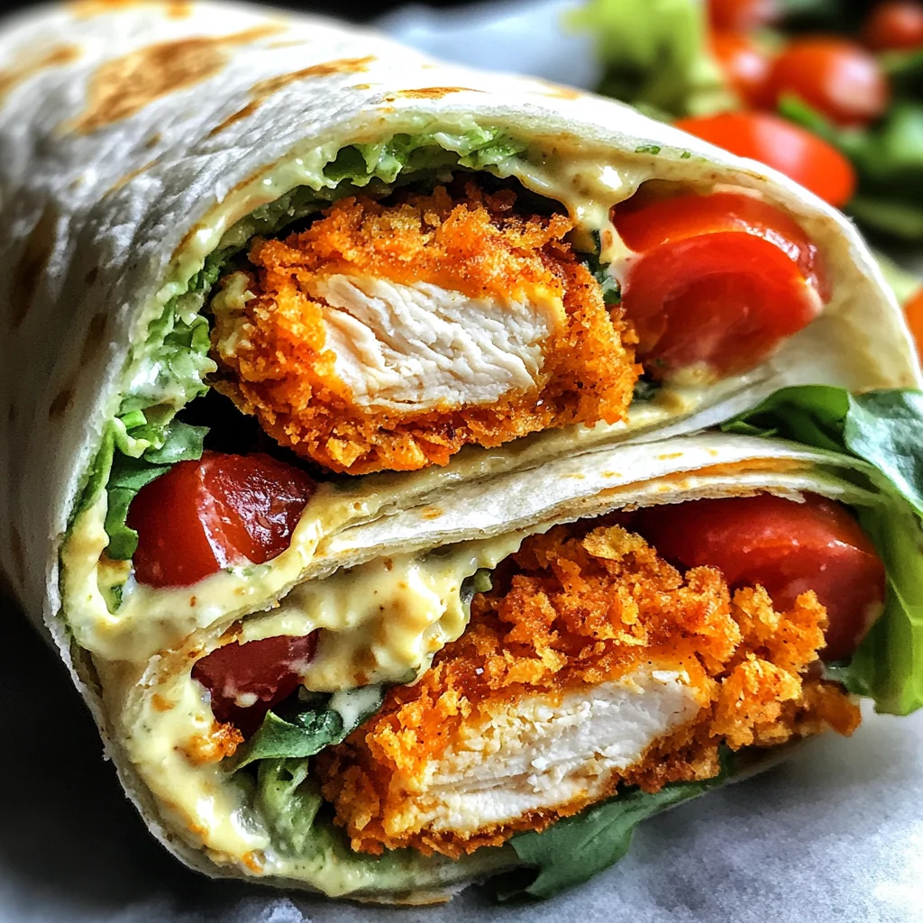 Cornflake-Crusted Buffalo Chicken Caesar Salad Wrap image 2