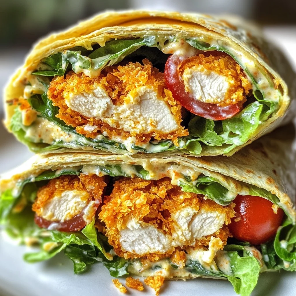 Cornflake-Crusted Buffalo Chicken Caesar Salad Wrap image 3