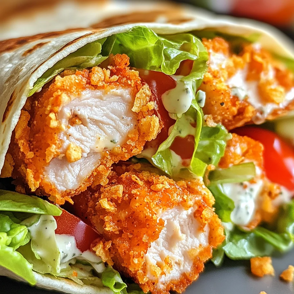 Cornflake-Crusted Buffalo Chicken Caesar Salad Wrap image 4
