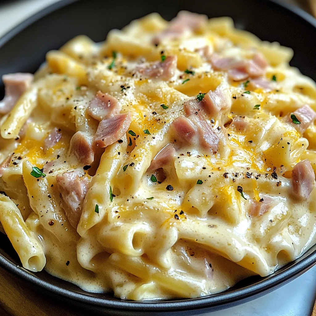 Creamy Ham Cheese Pasta