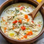 Creamy Turkey Lemon Rice Soup