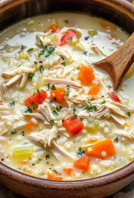 Creamy Turkey Lemon Rice Soup