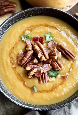 Creamy Winter Soup + Candied Pecans and Bacon